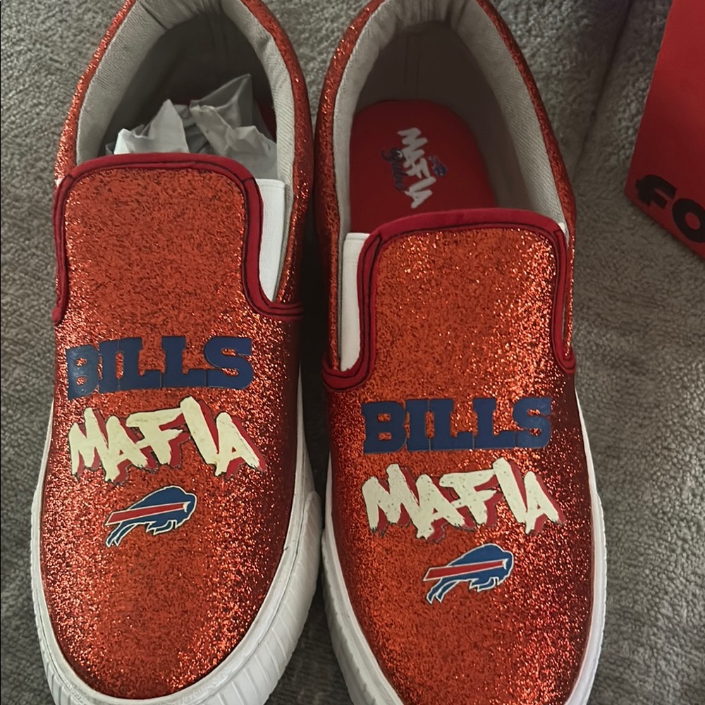 Buffalo David Bitton Red Glitter Sneakers